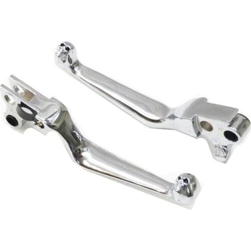 Pair Chrome Skull Brake Clutch Hand Levers For Harley Sportster Softail Dyna Street Bob FXDB FLHR FXDL FLSTF
