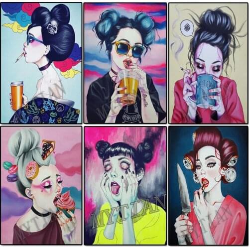 Full square/round 5D DIY diamond painting colorful fashion beauty girl Embroidery Pattern Cross stitch kit mosaic home decor