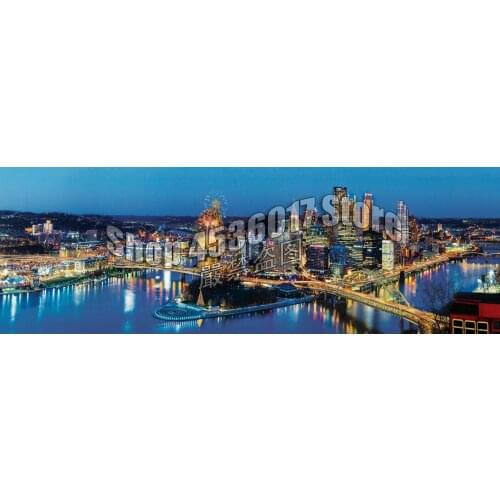 Full Diy Daimond Painting Cityscape Diamond Mosaic Full Rhinestones Pittsburgh Diamond Embroidery Landscape Architecture