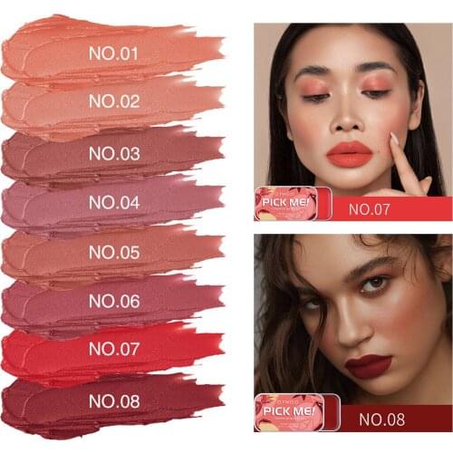 Lipstick Eye Shadow Blush 3-in-1 Repairing Palette Long-lasting Matte Cheek Contour Blush Eyes Lips Face Makeup