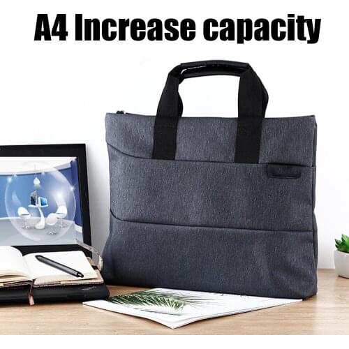 1PCS Portable File Bag Canvas A4 Business Briefcase Meeting Waterproof Multi-layer Office Stationery Zipper bag File Folder