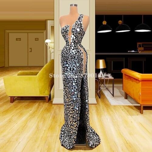 Luxury Beaded Stones Mermaid Evening Dresses Floor Length Prom Gowns Arabic Formal Dress 2020 Dubai