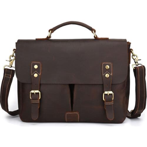 Crazy Horse Genuine Leather Vintage Crossbody Bags for Men Messenger Bag Mens Bags Mens Shoulder Bag Male