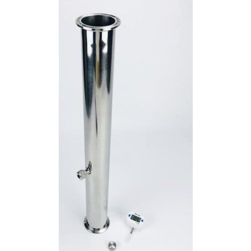 2" 51mm (OD64mm) L=500mm,Tri-clamp Pipe With Thermowell Nipple For Measuring Temperature ,One-piece Welded Adapter,SS304
