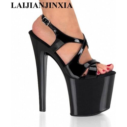 LAIJIANJINXIA Sexy Ultra 20 CM High Heel Sandals Womens High Heel Platform Shoes,Pole Dance/Model/Wedding Shoes
