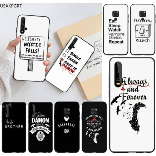 USAKPGRT The Vampire Diaries Quotes Art Soft Phone Case Capa for Huawei P40 P30 P20 lite Pro Mate 30 20 Pro P Smart 2020 prime