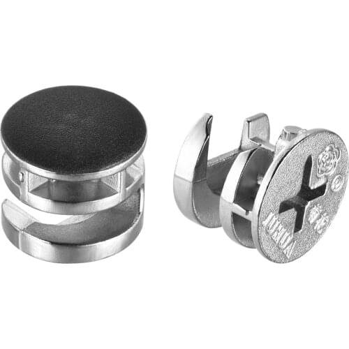 Uxcell Furniture Connector Cam Lock Fittings 15mm x 12mm with Black Cover 10pcs