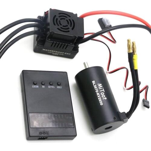 Waterproof 3670 2150KV 2650KV Brushless Motor 120A ESC 2-4S 5.8V/3A SBEC LED Program Card For 1:8 Truck Car 4WD Wltoys RC Model