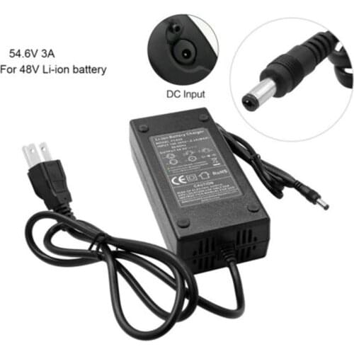 54.6V 3A Li-ion Battery Power Charger DC Head F 48V Electric Bicycle E-bike 13S