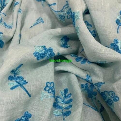 Frying color craft linen tencel embroidered non-wrinkle garment fabric
