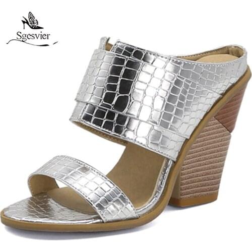 Sgesvier 2020 new summer women sandals solid color elegant high heel wedges sandals popular comfortable party shoes woman