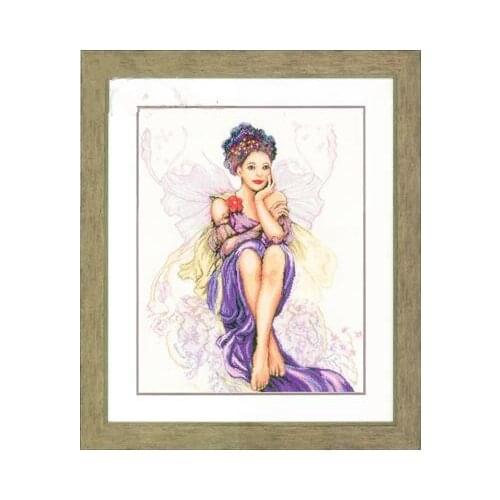 PN-0150005 Butterfly Girl 53-64 Cross Stitch Set Cross-stitch Kit Embroidery Needlework Craft Packages Cotton Fabric Floss