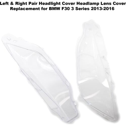 1Pair Car Headlight Cover Headlamp Lens Cover Replacement for BMW F30 3 Series 2013-2016 Auto Headlamp Protective Shell Cover