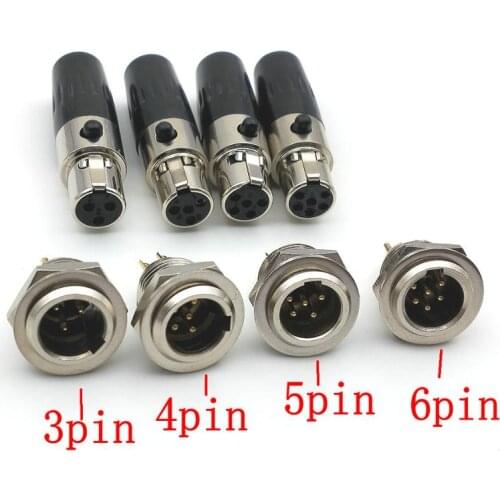 10set Mini XLR Audio Microphone Chassis Socket M/F Plug adapter wholesale New