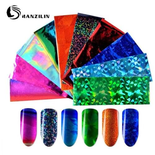 10pcs/set Hot Sale Starry Sky Pattern Ultrathin 3D Nail Decal and Sticker Heat Tranfer Printing Starry Sky Sticker Style T1645