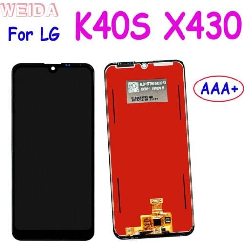 100% Tested 6.1" For LG K40S X430 LCD Display Touch Screen Digitizer Assembly Replacement with Frame for LG K40S LM-X430 LCD