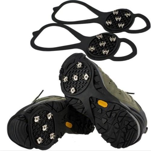5 Studs Overshoe Cleats 1 Pair Climbing Traction Ice Gripper Spikes Hiking Anti-Slip Crampons Shoes Grip