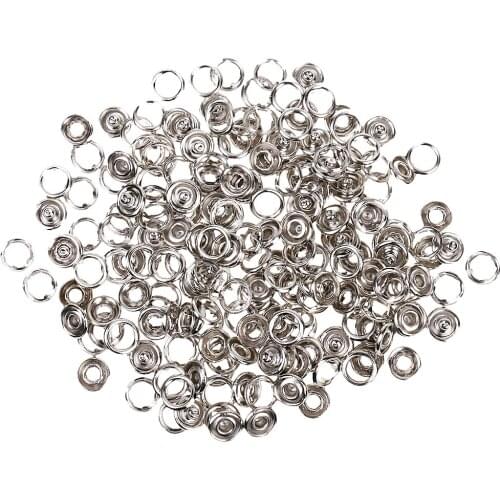 50 Sets 11mm Snap Fasteners Silver Snap Fasteners with Prong Clasps