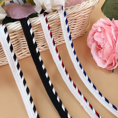 50 yards 1cm Factory Piping Tape Inlay Polyester Clothing Curtain Pillow Selvage String Roll Serrated Edge webbing Accessories