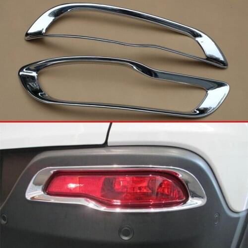 Car Chrome Rear Tail Fog Lamp Light Cover Decoration Fit For Jeep Cherokee KL Foglight Cap Trim Accessories 2014 - 2017 2018