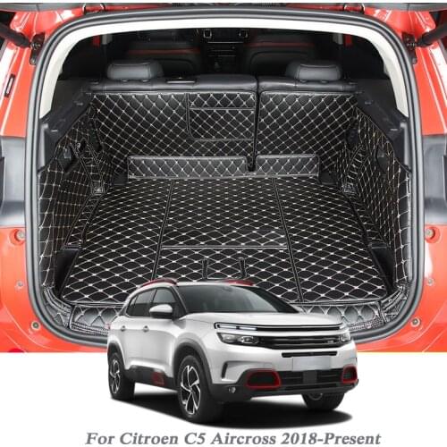 Car Styling PU Leather Rear Trunk Mat For Citroen C5 Aircross 2018-Present LHD Car Boot Mat Carpet Tray Protector Auto Accessory