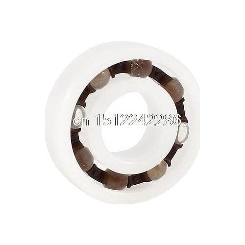 White POM Plastic Glass Deep Groove Radial Ball Bearing 6001 12 x 28 x 8mm