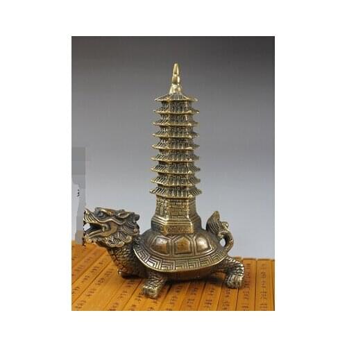 Art Bronze Decoration Crafts Brass Old Collectibles chinese bentota dragon turtle old copper statue Dragon God Animals