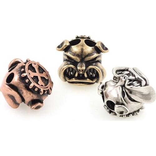 Bulldogs Beads 550 Paracord Bead Animal Charm DIY Jewelry Knife And Rope Making Supplies
