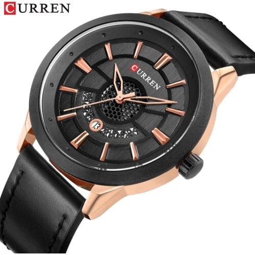 CURREN 2019 New Top Fashion Sports Watches Men Quartz Watch Casual Army Waterproof Leather Mens Calendar Clock Relogio Masculino