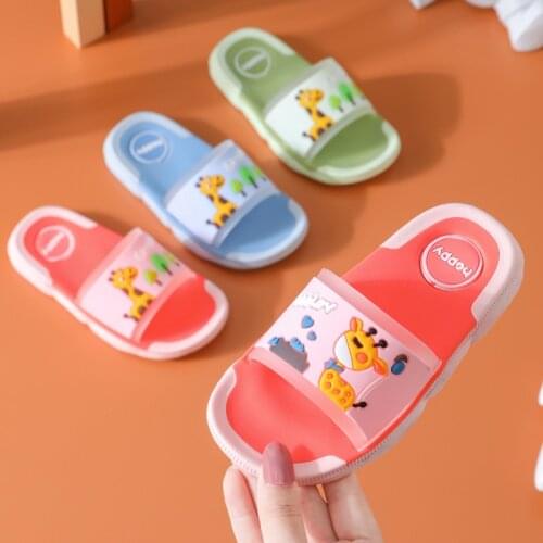 Childrens slippers for girls in summer cute cartoon household non-slip soft bottom indoor boys and baby slippers