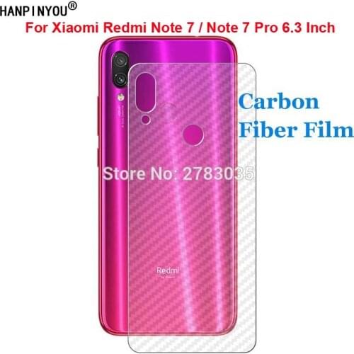 For Xiaomi Redmi Note 7 7s Pro 6.3" 3D Anti-fingerprint Transparent Carbon Fiber Back Film Screen Protector (Not Tempered Glass)