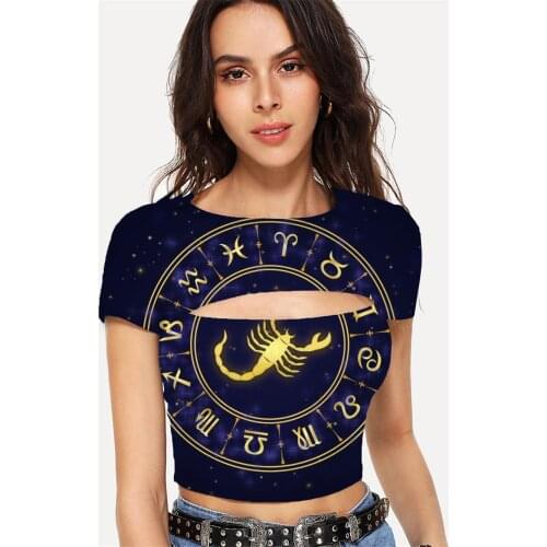 Somepet Scorpio T shirt Women Galaxy T-shirts 3d Animal Shirt Print Character Tshirts Casual Womens Clothing Summer Printed