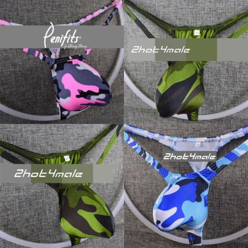 Hot Sexy Mens Underwear String Thong T-back G-string Contoured Pouch Bulge Bud Camo Camouflage