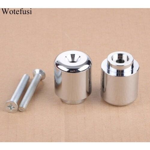 Wotefusi Chrome Handle Bar Caps Ends Weight For Yamaha YZF 06-12 R6 R1 03 04 05 06 07 08 09 10 FJR1300 [PA465-PA466]