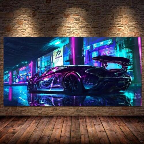 Game Posters and Prints Future Steam City Sport Car Wall Art Canvas Painting for Game Room Boys Room Bedroom Home Decor Unframed