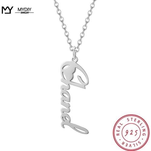 Customized Name Necklace Personalized 925 stering Silver Pendant Necklace Women Mens Customized Jewelry Girlfriend Gift MYDIY
