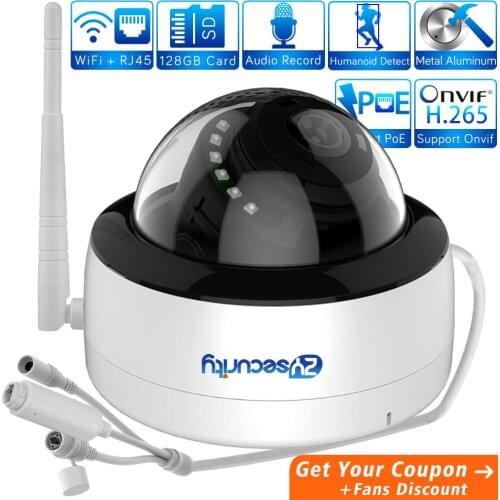 H.265 WiFi PoE IP Camera Indoor Dome 5MP AI Humanoid Detection SD Card Cloud Audio Metal Video Surveillance CCTV Camera iCSee
