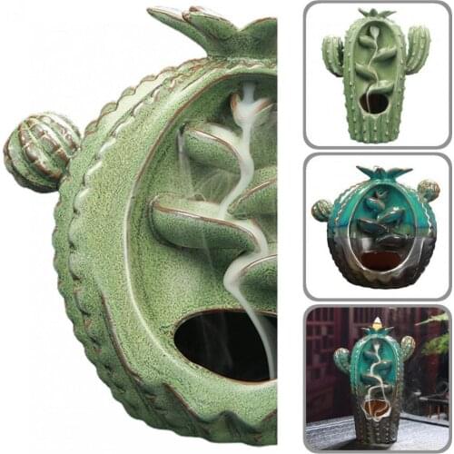 Exquisite Workmanship Useful Ceramic Desktop Waterfall Incense Holder Ceramic Incense Burner Vibrant for Home