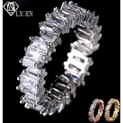 LXOEN Fashion Luxury Charm Zirconia Wedding Ring for Women Irregular Geometric Party Crystal Engagement Rings Jewelry Gift