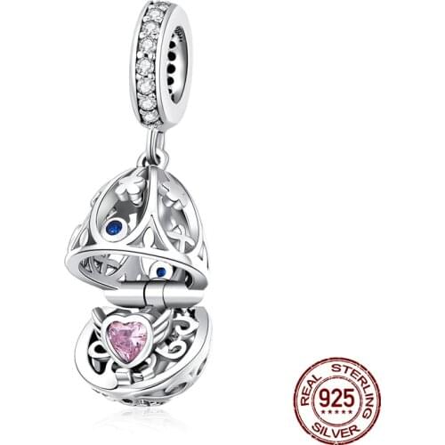 Easter egg beads zircon pendant fit Pandora bracelets & necklaces making 925 sterling silver woman luxury charm jewelry DIY gift
