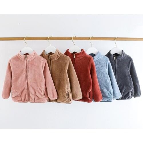 Childrens Jacket Boys Girls Flannel Coat New Autumn Winter Warm Infant Baby Thick Windbreaker Kids Casual Zipper Shirt Clothing