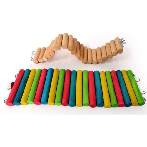 LHXMAS PET TOYS Parrot supplies toy bird hamster color round wood small Plank Road Parrot rainbow Plank Road