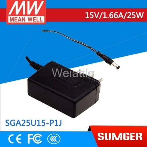 MEAN WELL original SGA25U15-P1J 15V 1.66A meanwell SGA25U 15V 25W AC-DC High Reliability Slim Wall-mounted Adaptor