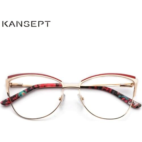 Metal Women Metal Glasses Frame Cat Eye Glasses Women Myopia Optical Clear Eyeglasses Frame Brand Designer Vintage