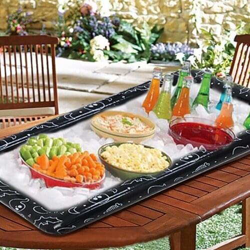 J60B Inflatable Tombstone Halloween Decors Floating Beverage Holder for Pool Yard