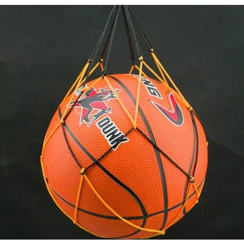 2018 new Stretch black and yellow color soccer ball net bag thick nylon basketball net pocket 10pcs/pack