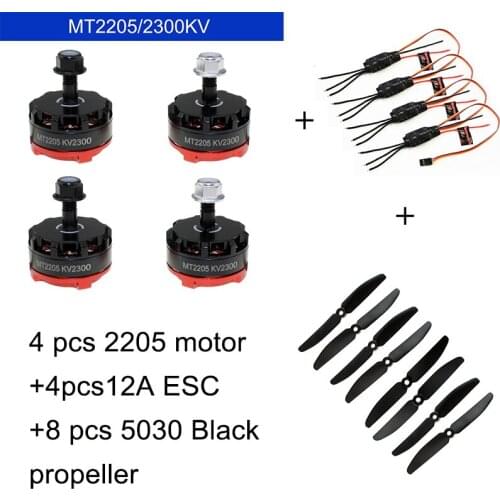 2020 Time-limited Promotion Flysky Hubsan 4pcs 2205 2300kv Brushless Motor+4pcs 12a + 5030 Propeller For Mini Qav250 Quadcopter