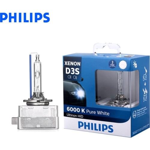 Philips D3S 42403WX 35W Ultinon HID 6000K Cool Blue Xenon White Light Car Upgrade Headlight Bulbs Flash Quick Start, Pair