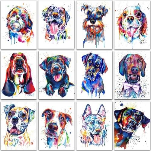 Full Square 5D Diy Diamond Painting Color Animal Teddy Dog Diamond Embroidery Bulldog Cross Stitch Rhinestone Mosaic Home Decor