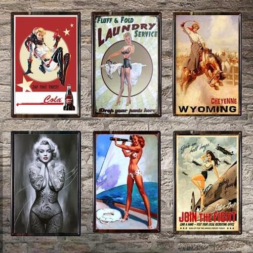 Shabby Chic Home Bar Cafe Vintage Wall Decor Art Metal Tin Signs Pub Tavern Retro Decorative Plates Metal Poster 1001(960)